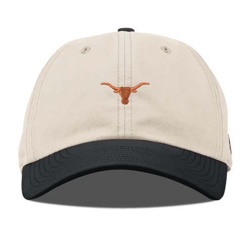 University of Texas "Mini Texas Longhorn Stitched" Curved Canvas Dad Hat Beige/Vintage Black