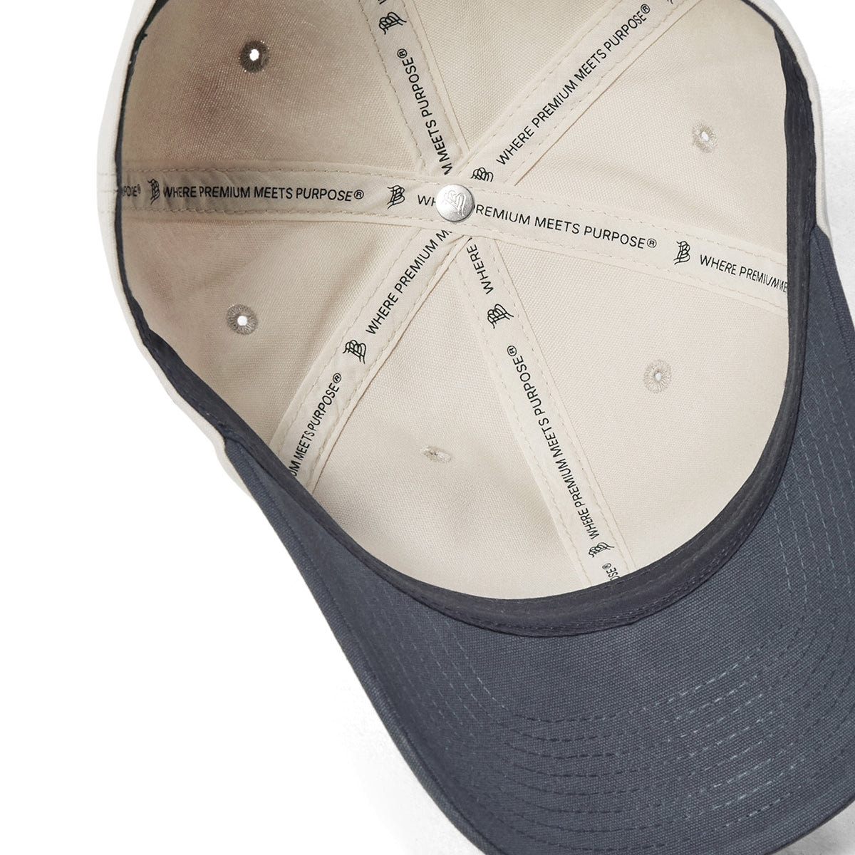 Bare Canvas Dad Hat Beige/Vintage Navy