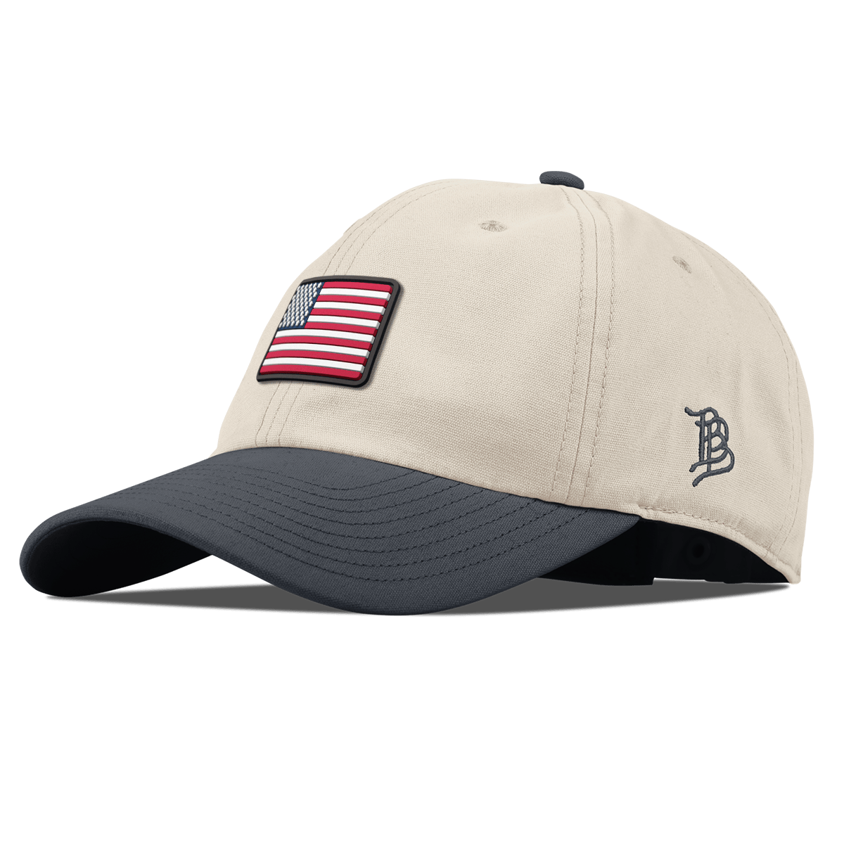 Mini Old Glory Curved Canvas Dad Hat Beige/Vintage Navy