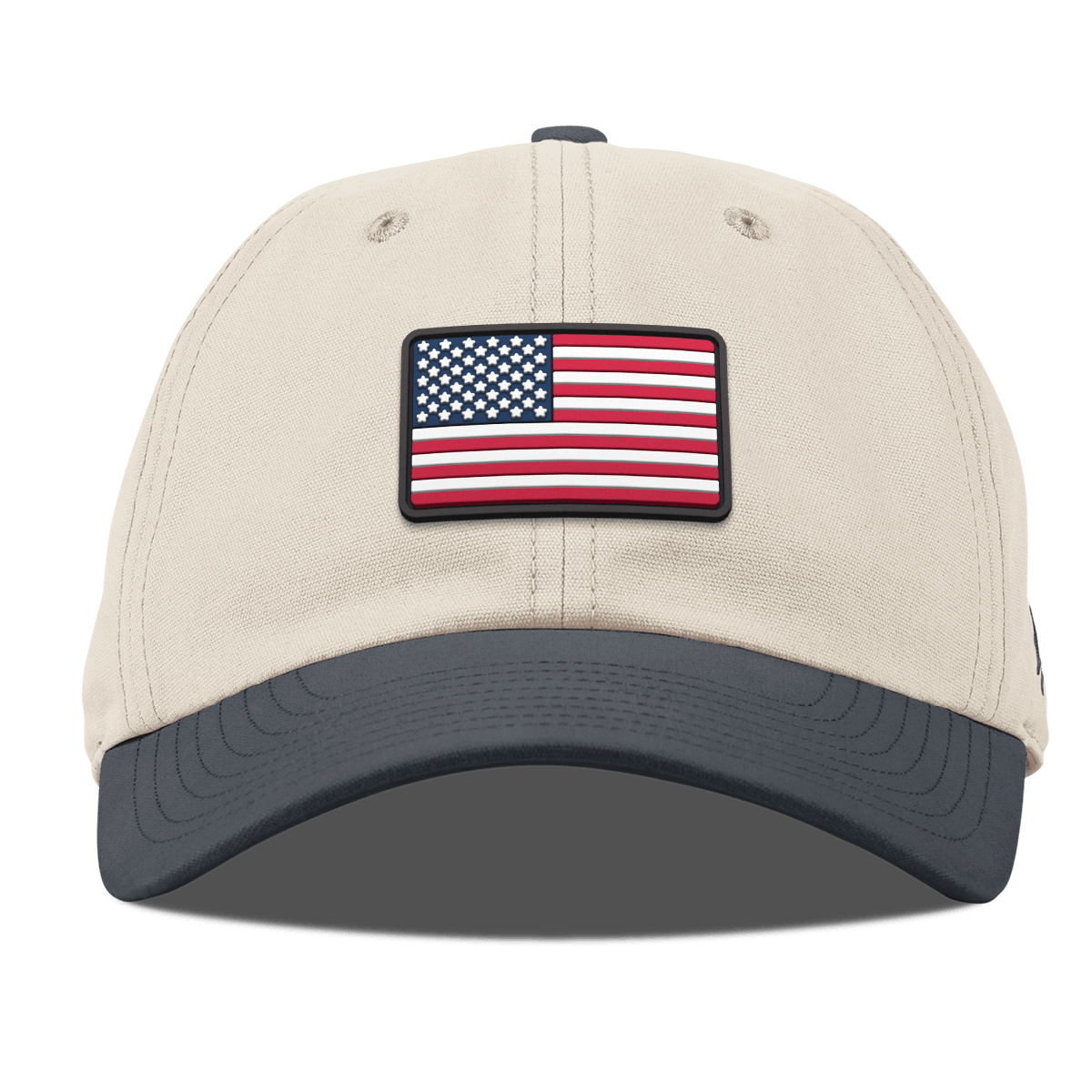 Mini Old Glory Curved Canvas Dad Hat Beige/Vintage Navy