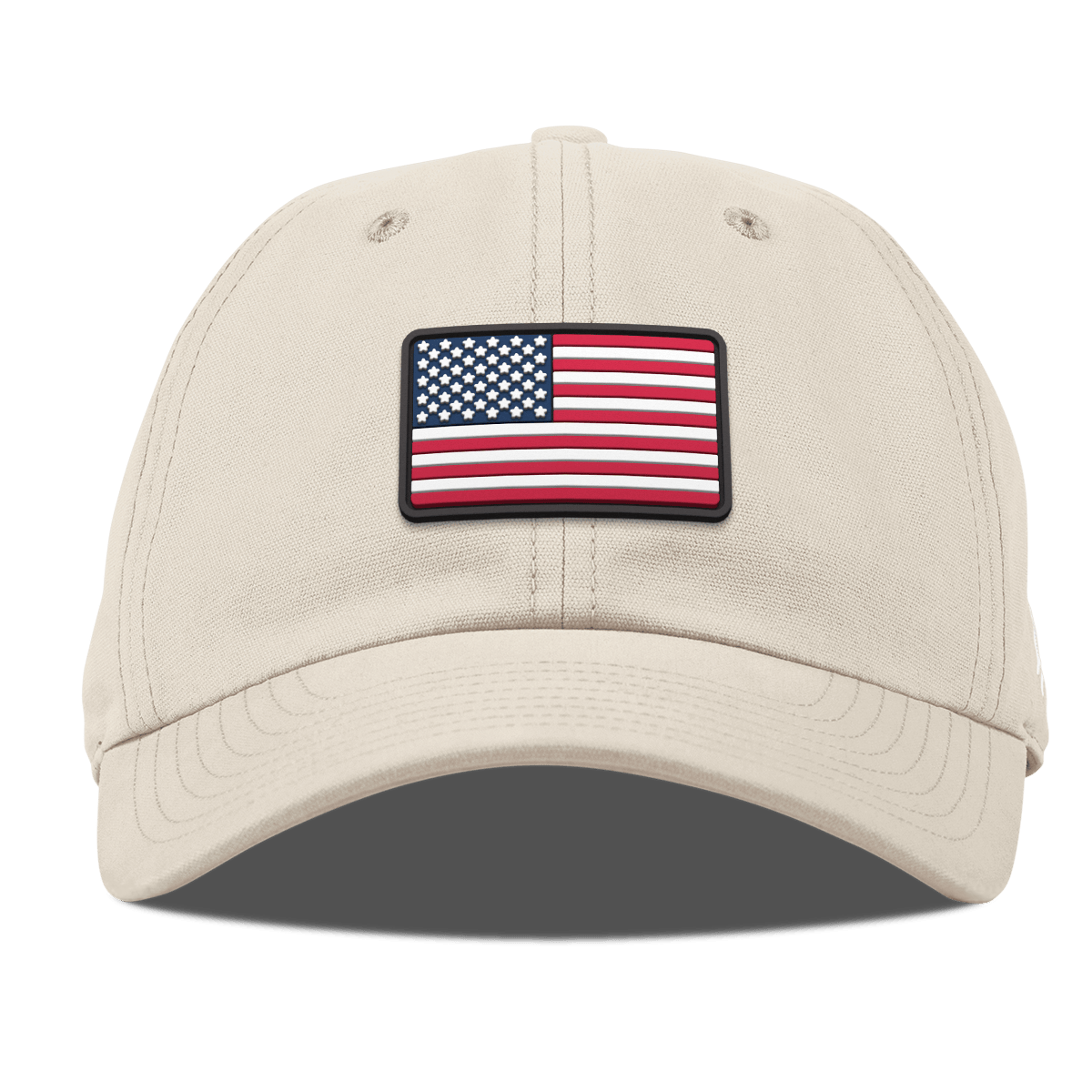 Mini Old Glory Curved Canvas Dad Hat Beige