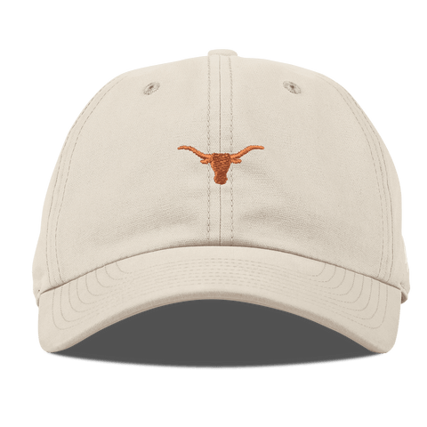 University of Texas "Mini Texas Longhorn Stitched" Curved Canvas Dad Hat Beige