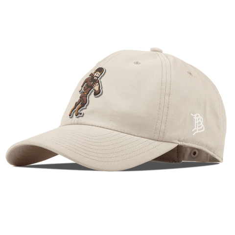 West Virginia University "WVU Mountaineer Football Logo" Curved Canvas Dad Hat Beige