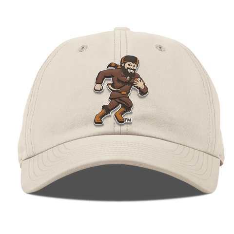 West Virginia University "WVU Mountaineer Football Logo" Curved Canvas Dad Hat Beige