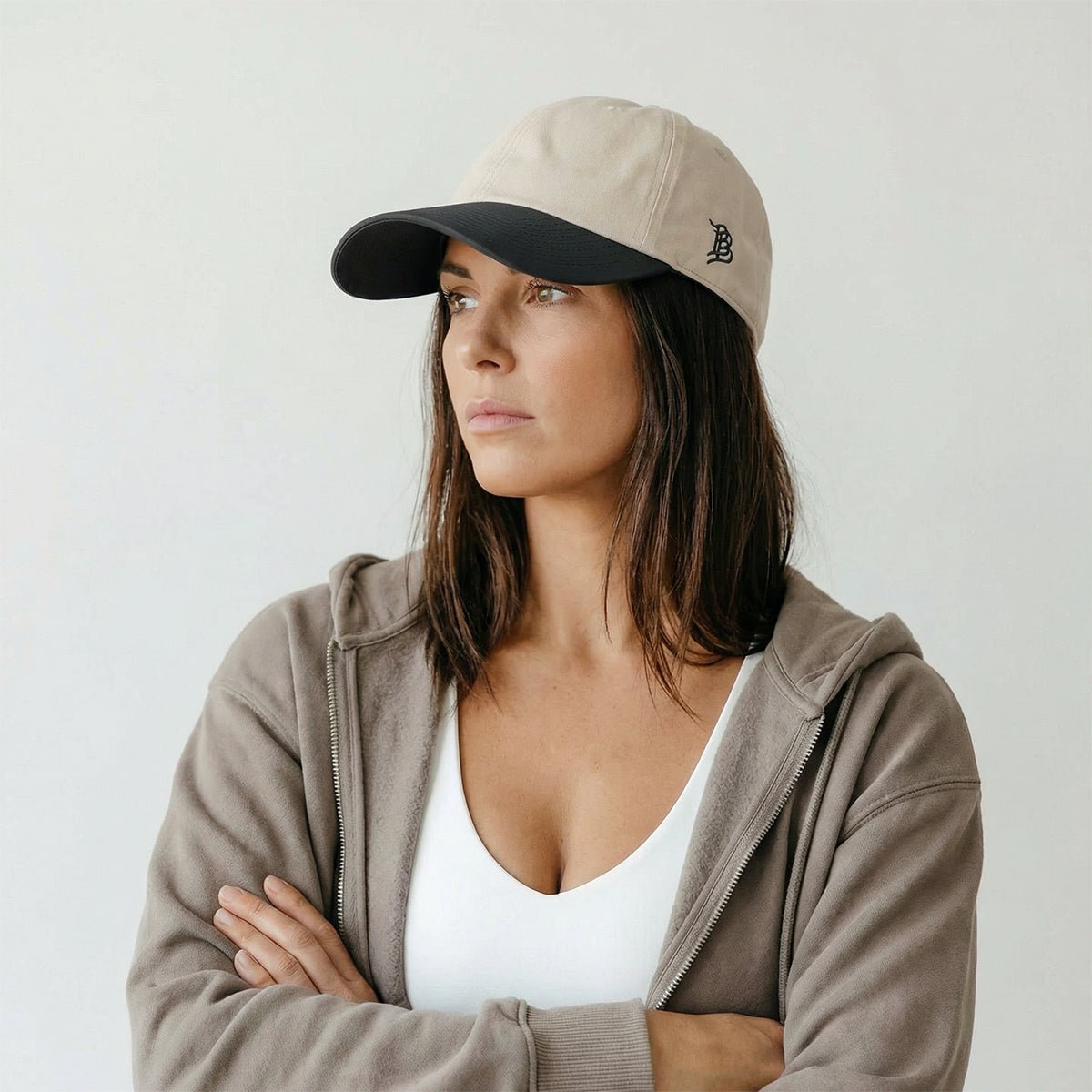 Bare Canvas Dad Hat Beige/Vintage Black