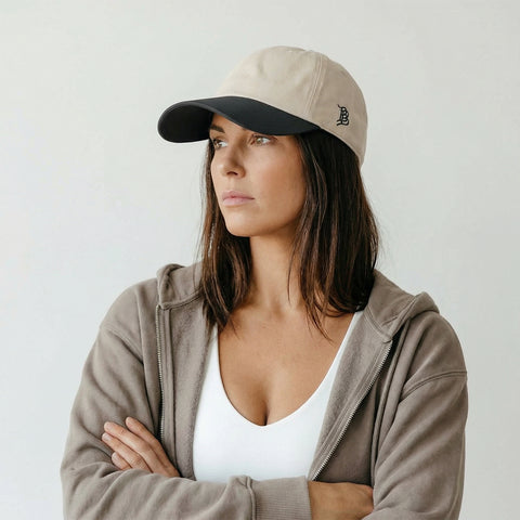 Bare Canvas Dad Hat Beige/Vintage Black