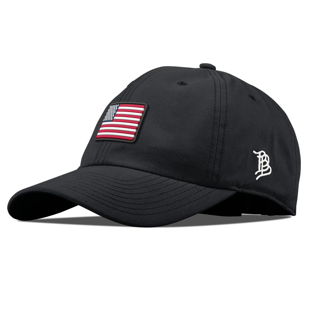 Mini Old Glory Curved Canvas Dad Hat Vintage Black
