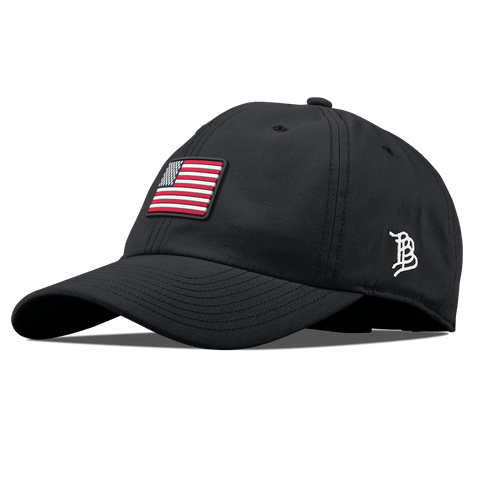 Mini Old Glory Curved Canvas Dad Hat Vintage Black