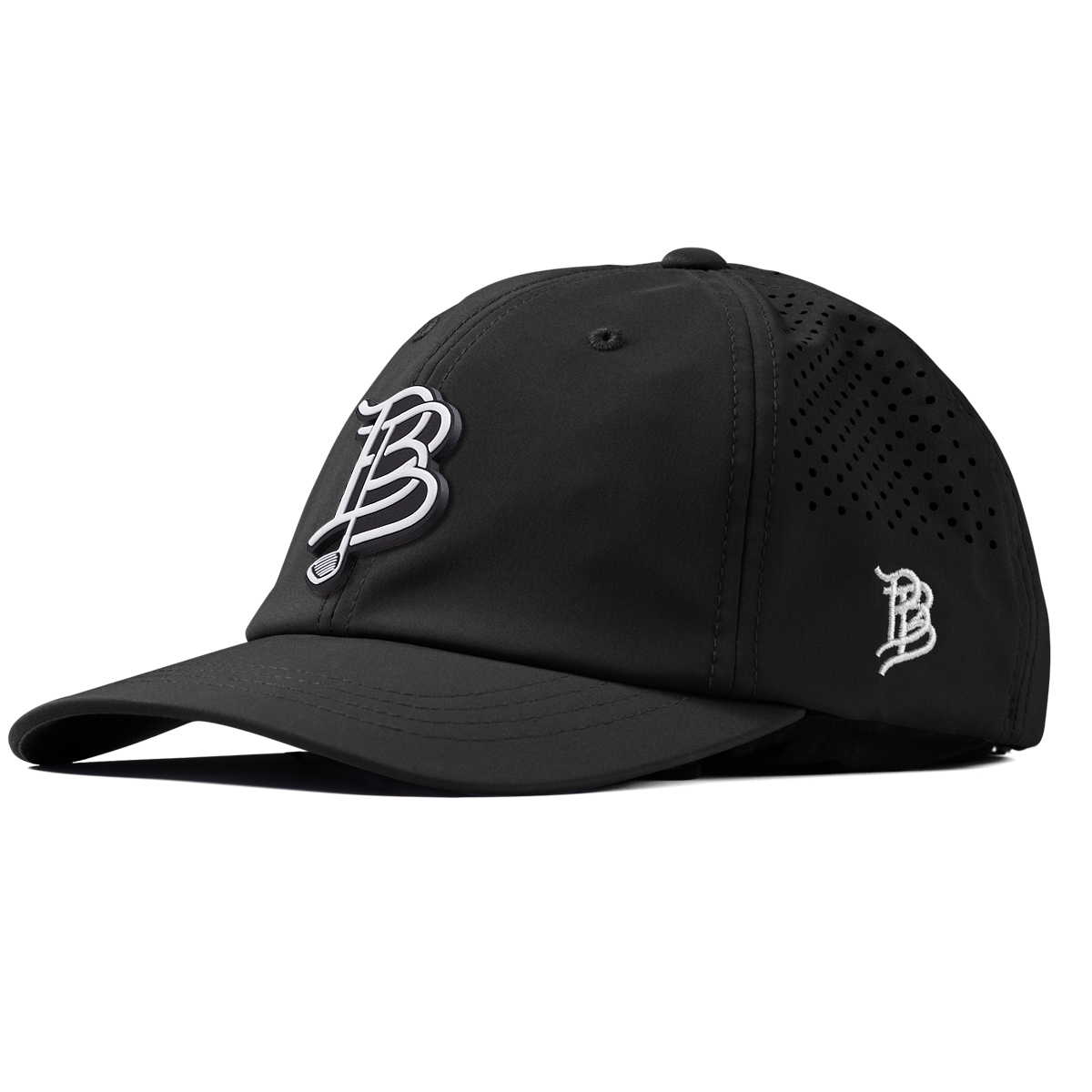 BB Golf Cutout PVC Performance Dad Hat Black