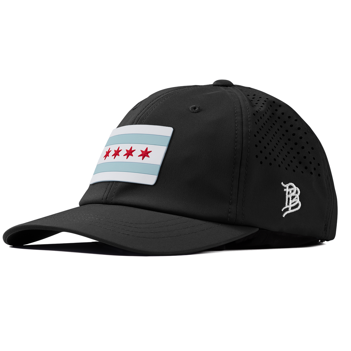 Chicago Flag Performance Dad Hat Black