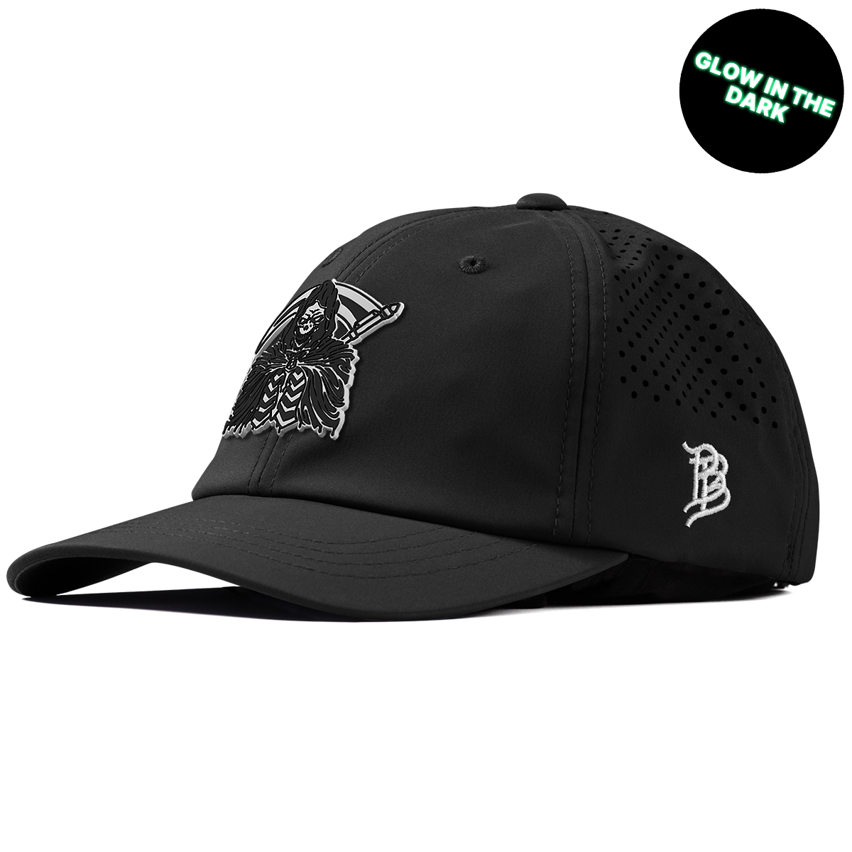 Grim Reaper Glow Performance Dad Hat Black