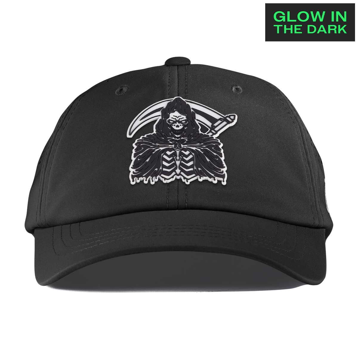 Grim Reaper Glow Performance Dad Hat Black