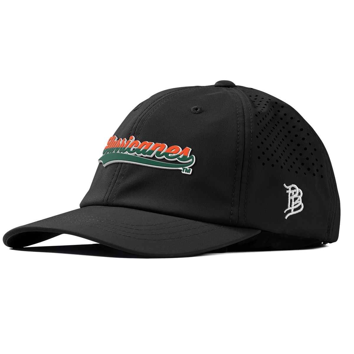 University of Miami "Hurricanes Script" Performance Dad Hat Black