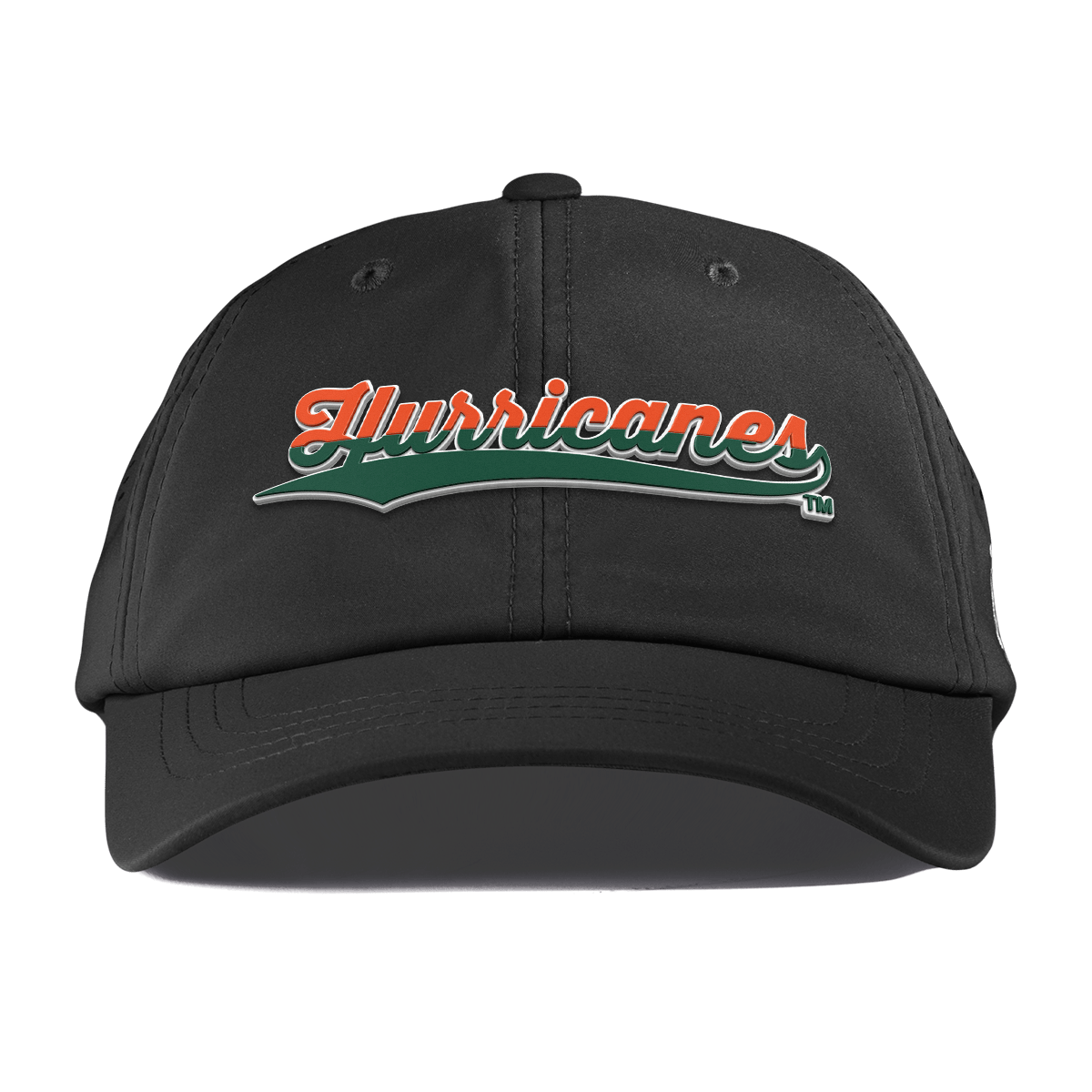 University of Miami "Hurricanes Script" Performance Dad Hat Black