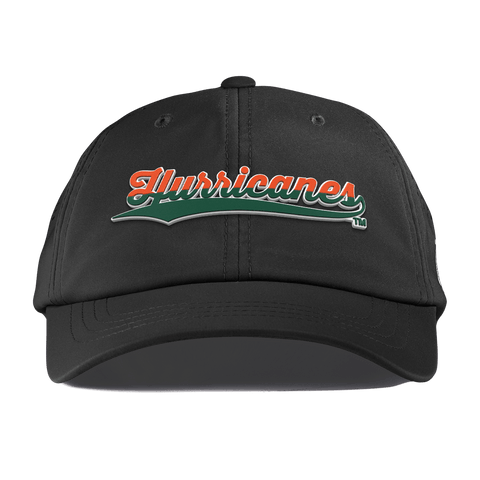 University of Miami "Hurricanes Script" Performance Dad Hat Black