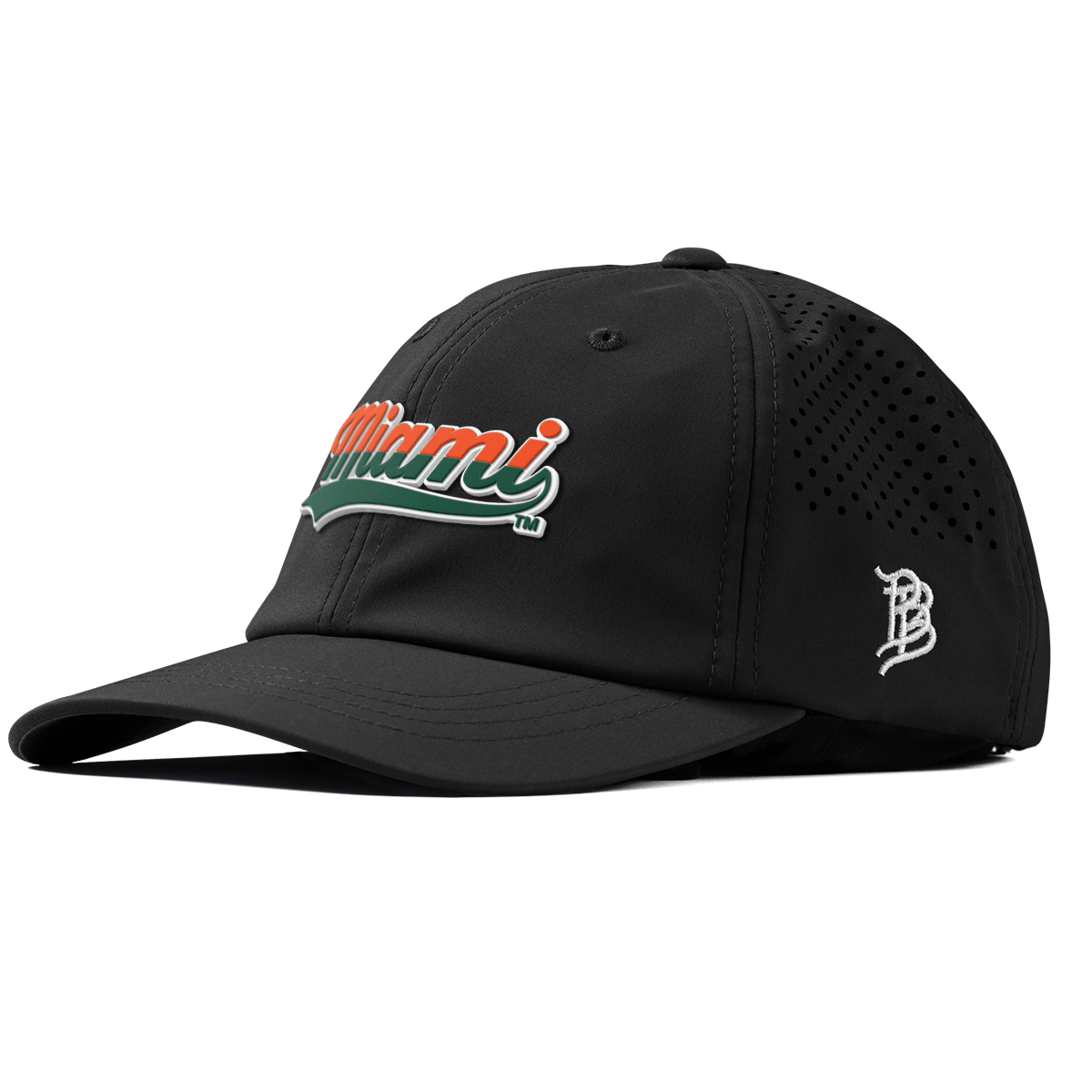 University of Miami "Miami Script" Performance Dad Hat Black