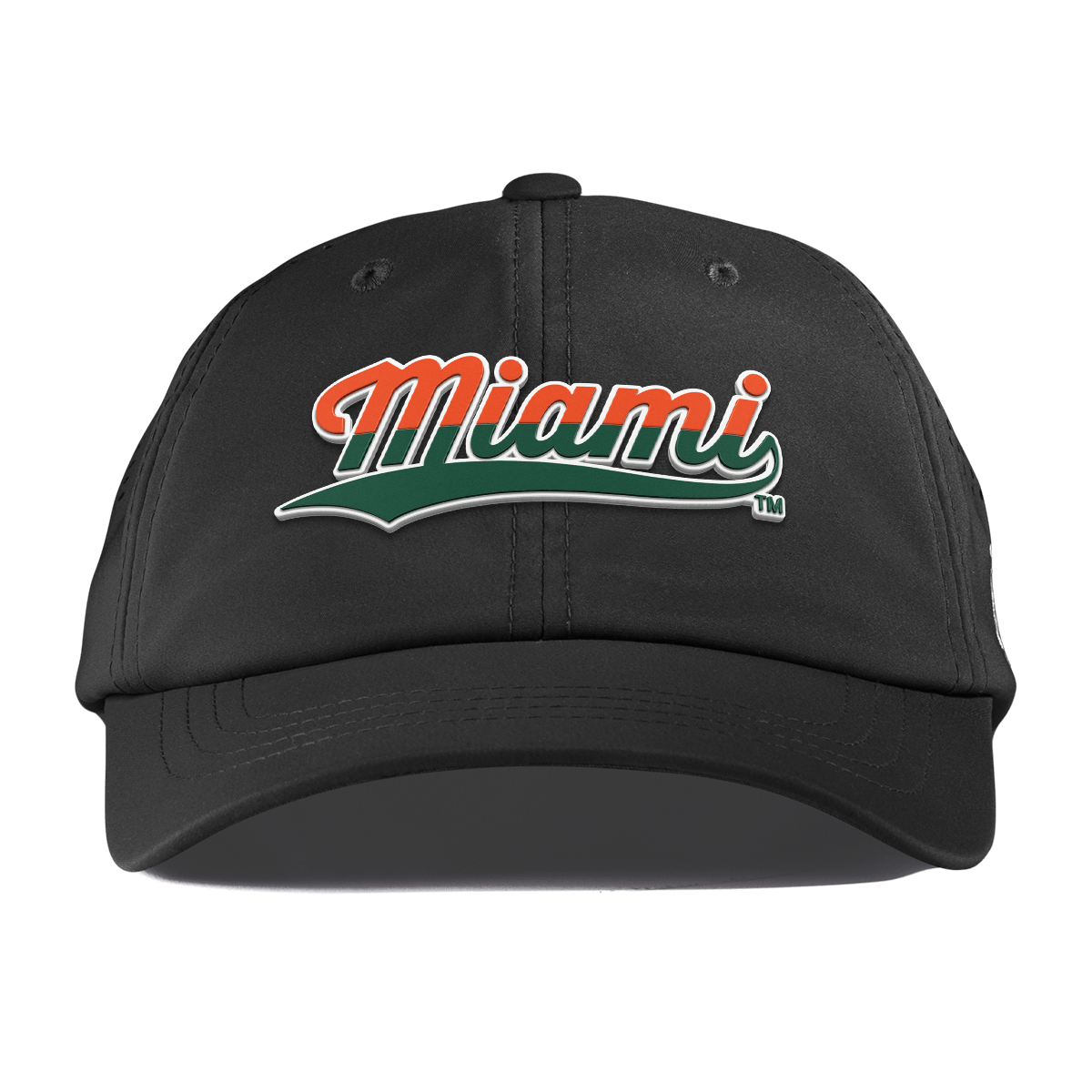 University of Miami "Miami Script" Performance Dad Hat Black