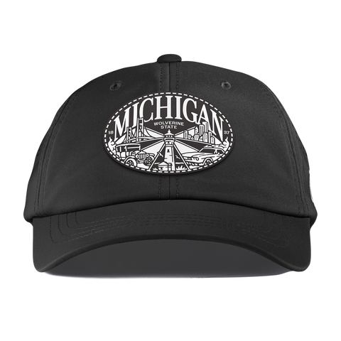 Michigan Traveler Performance Dad Hat Black