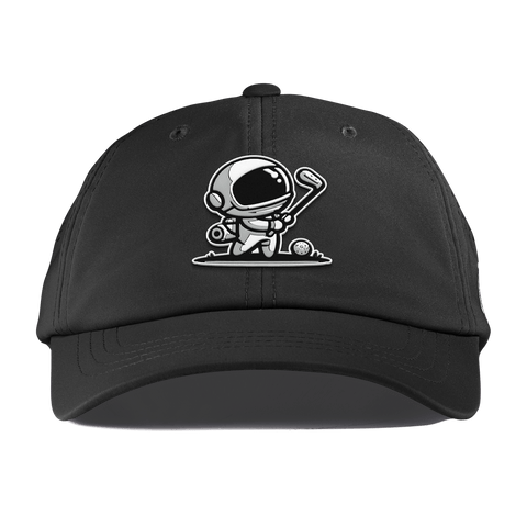 Moon Shot Performance Dad Hat Black