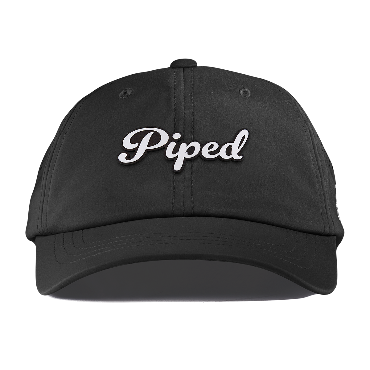 Piped Script Performance Dad Hat Black