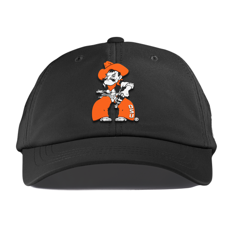 Oklahoma State University "Pistol Pete Quickdraw" Performance Dad Hat Black