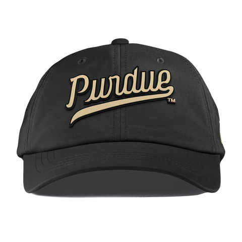 Purdue University "Purdue Script Gold" Performance Dad Hat Black