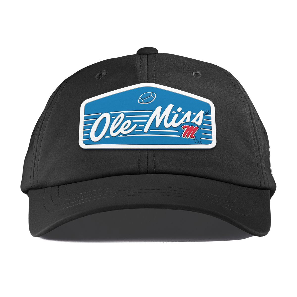University of Mississippi "Rebel Football" Performance Dad Hat Black