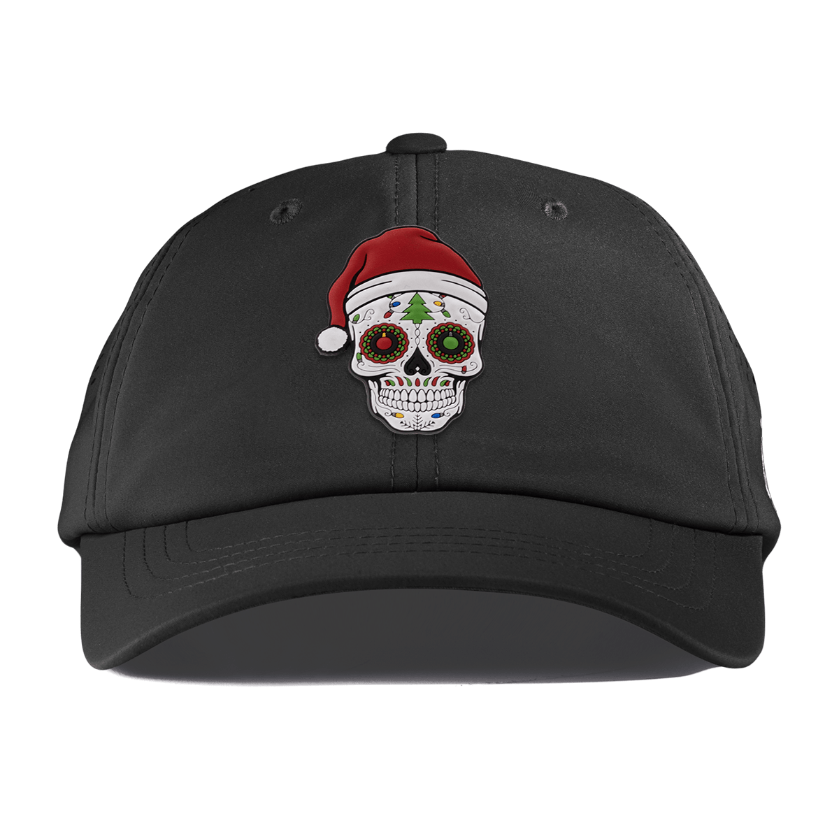 Santa Skull PVC Performance Dad Hat Black