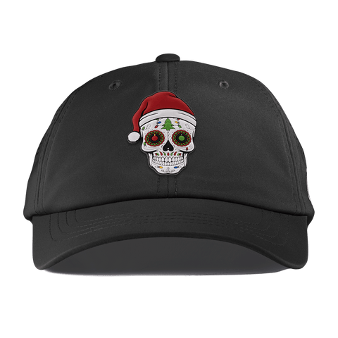Santa Skull PVC Performance Dad Hat Black