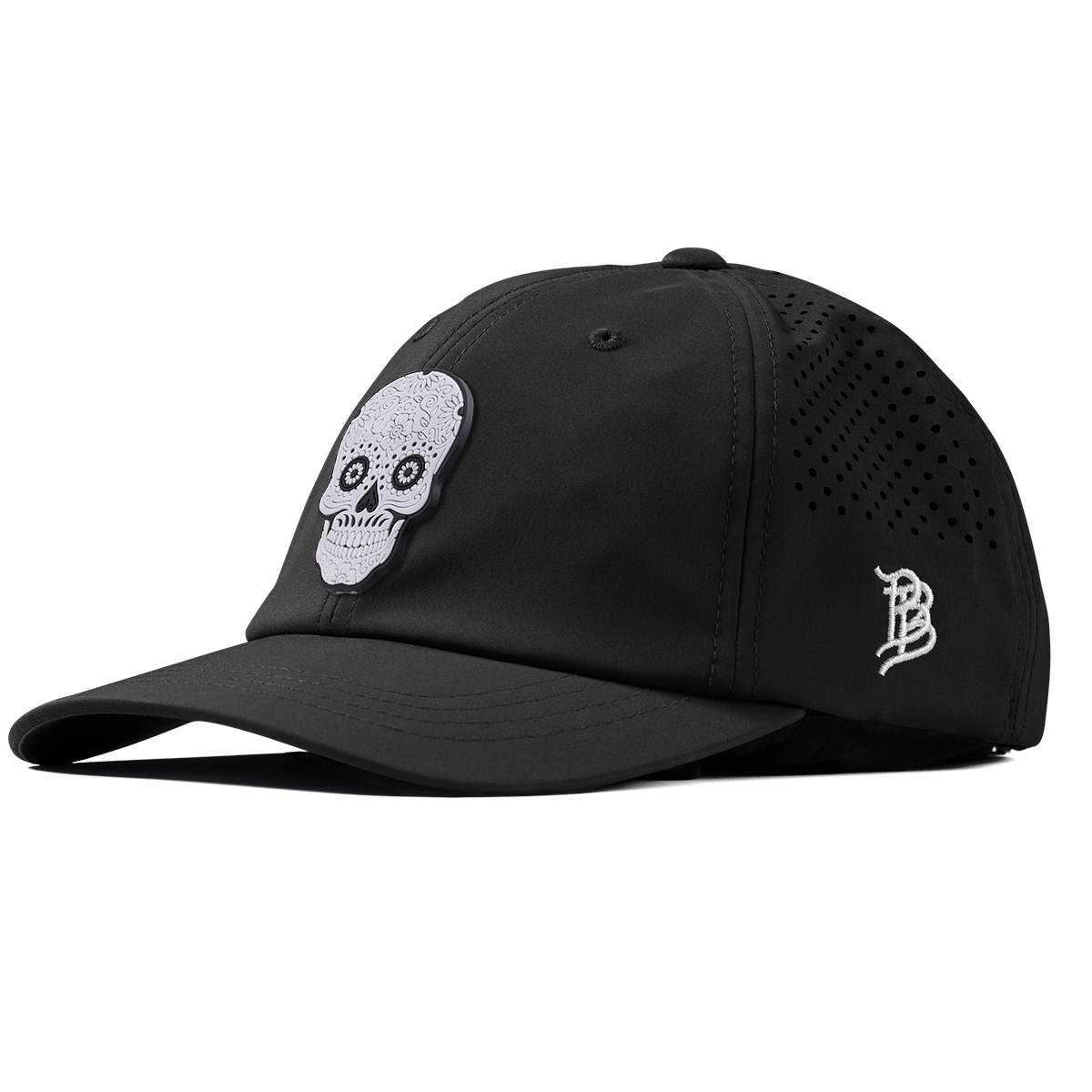 Sugar Skull PVC Performance Dad Hat Black