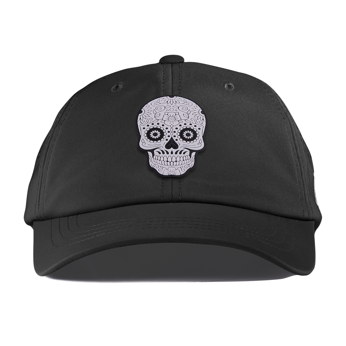 Sugar Skull PVC Performance Dad Hat Black