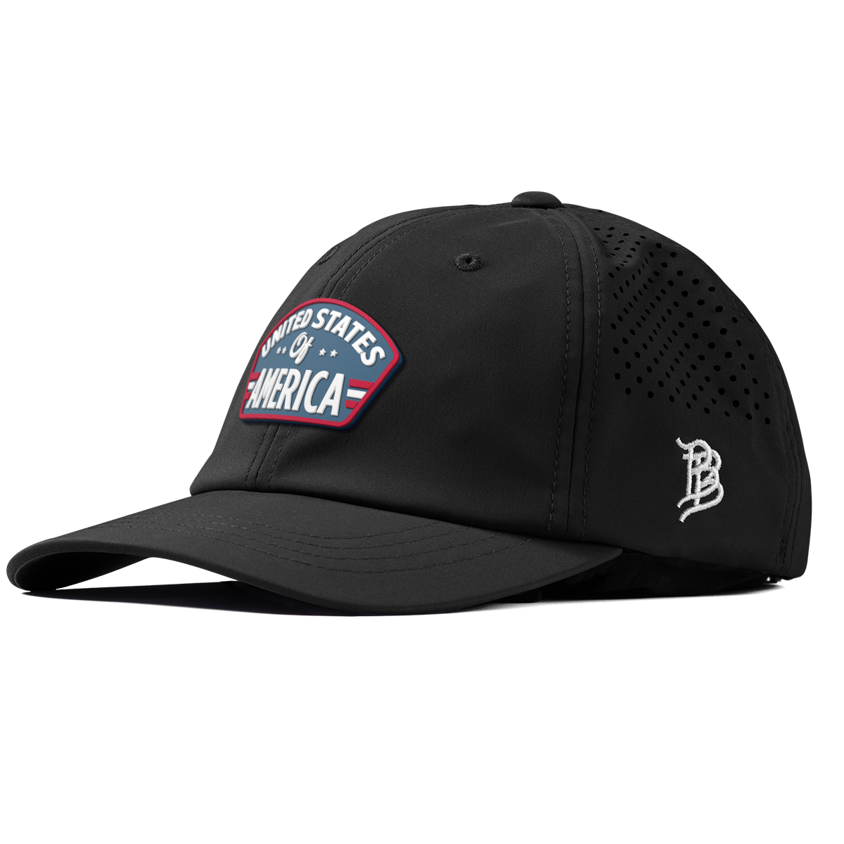 United States of America Badge Performance Dad Hat Black