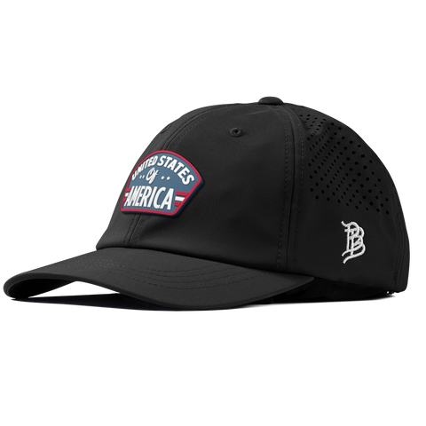 United States of America Badge Performance Dad Hat Black