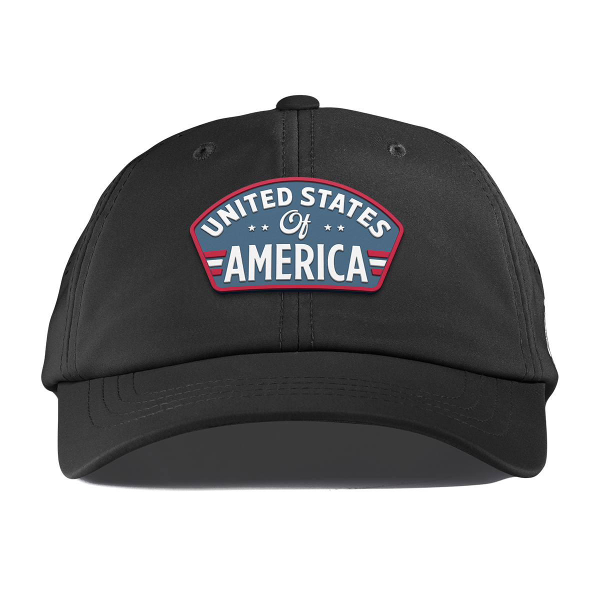 United States of America Badge Performance Dad Hat Black