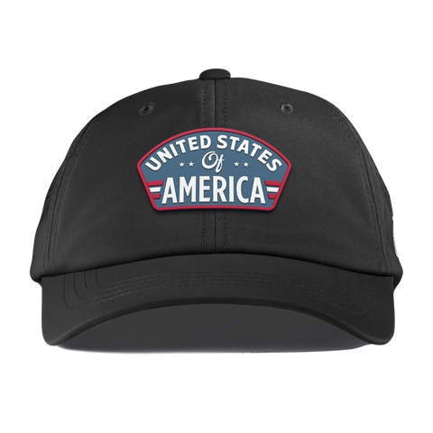 United States of America Badge Performance Dad Hat Black