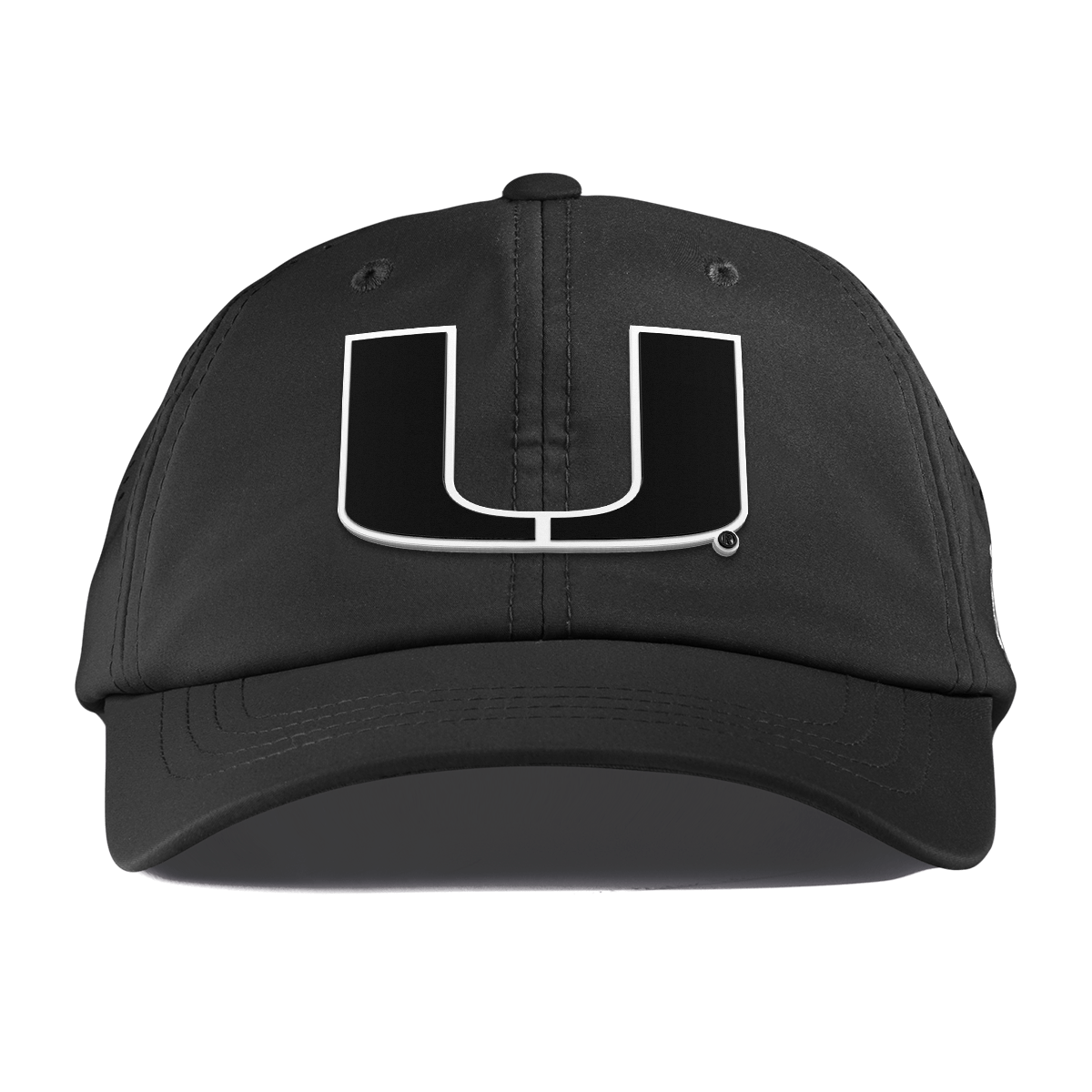 University of Miami "Vintage Miami Team Logo" Performance Dad Hat Black