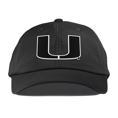 University of Miami "Vintage Miami Team Logo" Performance Dad Hat Black