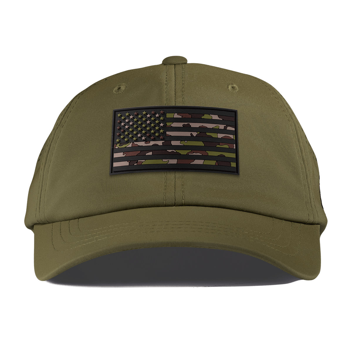 Green Camo Glory PVC Performance Dad Hat Loden