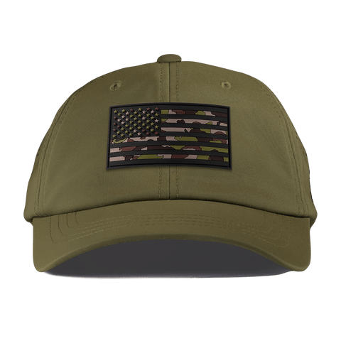 Green Camo Glory PVC Performance Dad Hat Loden
