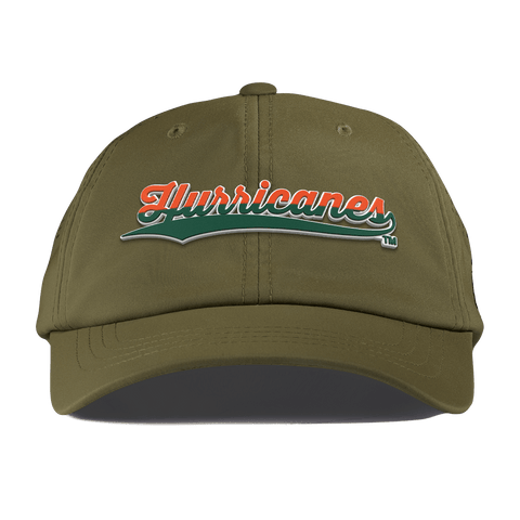 University of Miami "Hurricanes Script" Performance Dad Hat Loden