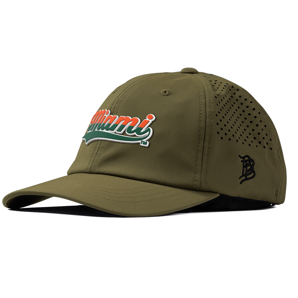 University of Miami "Miami Script" Performance Dad Hat Loden
