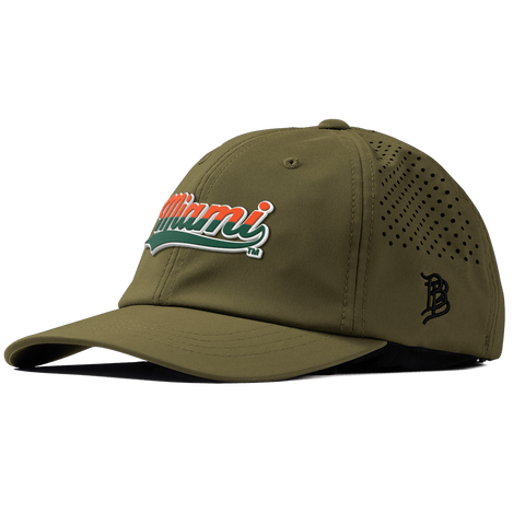 University of Miami "Miami Script" Performance Dad Hat Loden