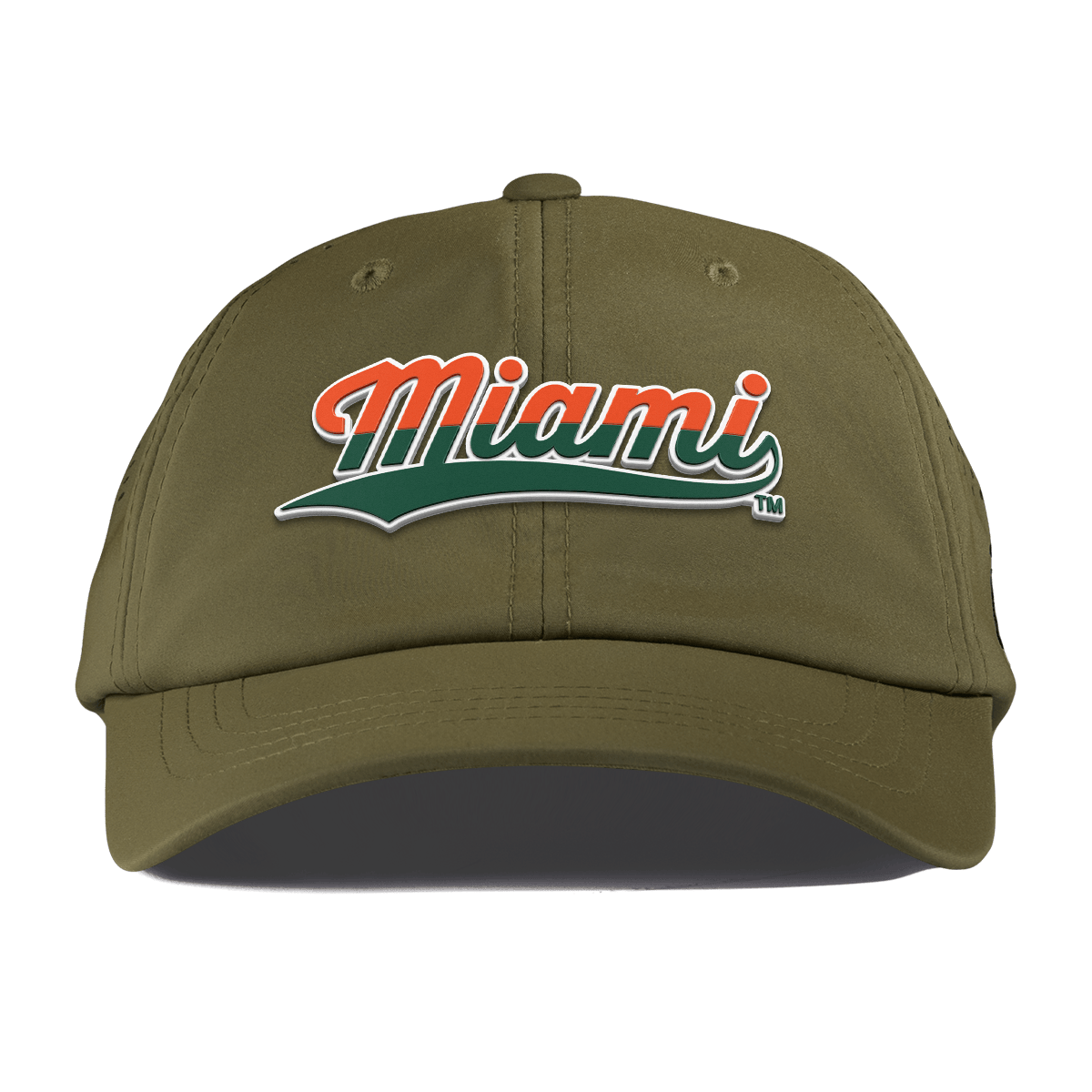 University of Miami "Miami Script" Performance Dad Hat Loden