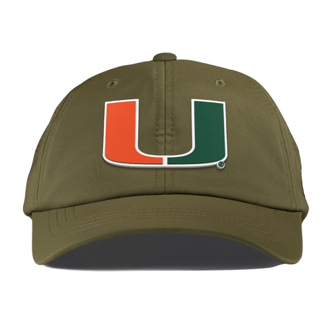 University of Miami "Miami Team Logo" Performance Dad Hat Loden
