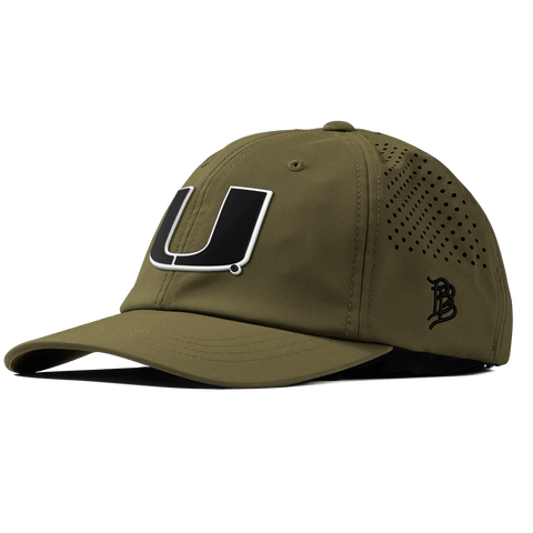 University of Miami "Vintage Miami Team Logo" Performance Dad Hat Loden