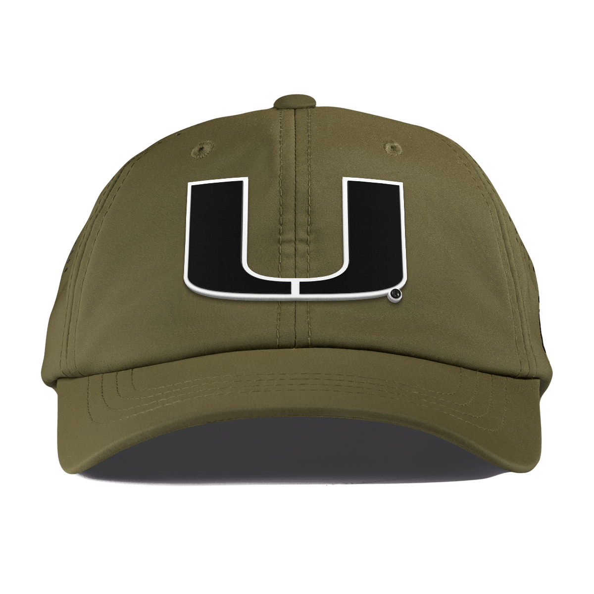 University of Miami "Vintage Miami Team Logo" Performance Dad Hat Loden