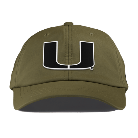 University of Miami "Vintage Miami Team Logo" Performance Dad Hat Loden