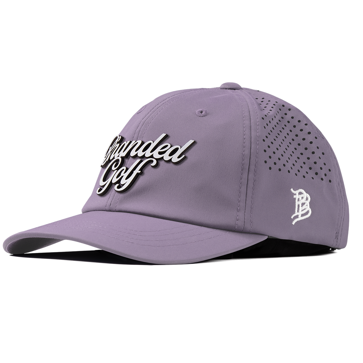 Branded Golf Script Performance Dad Hat Purple