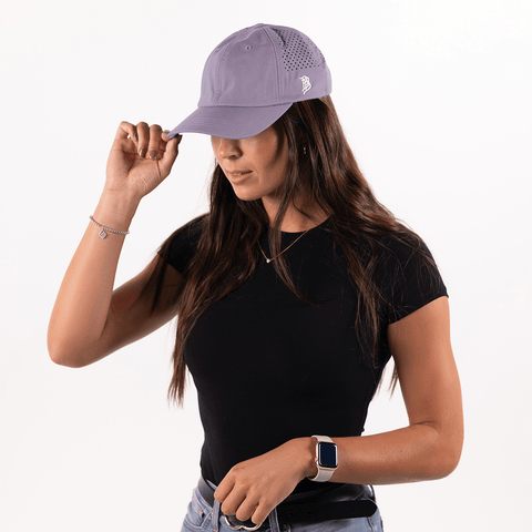 Bare Performance Dad Hat On Body Purple