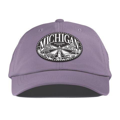 Michigan Traveler Performance Dad Hat Purple